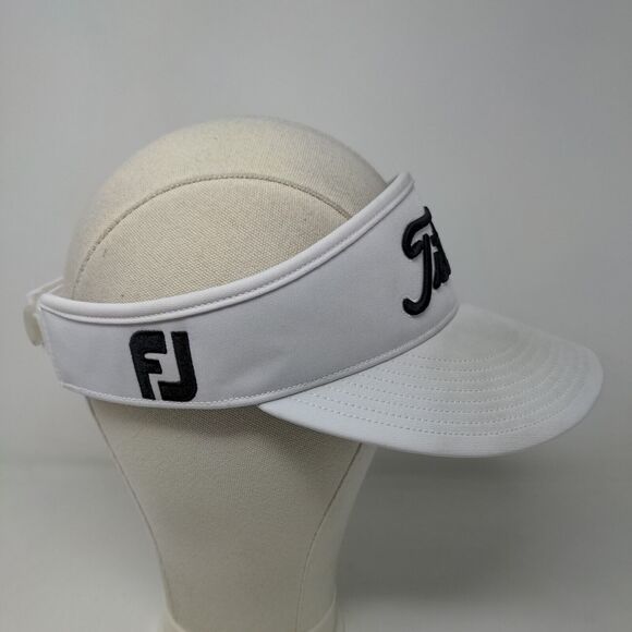 Titleist Men's Strapback Sun Visor Hat White Embroidered Logo Polyester Blend - Picture 4 of 9